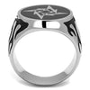 WildKlass Stainless Steel Ring High Polished Men Epoxy Jet-WildKlass Jewelry