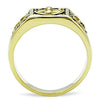 WildKlass Stainless Steel Cross Ring IP Gold Men Epoxy Jet-WildKlass Jewelry