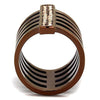 WildKlass Stainless Steel Ring IP Coffee Light Women Top Grade Crystal Light Coffee-WildKlass Jewelry
