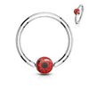 WildKlass Eyeball Inlaid Round Flat Cylinder 316L Surgical Steel Captive Rings-WildKlass Jewelry