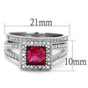 WildKlass Stainless Steel Ring High Polished Women AAA Grade CZ Ruby-WildKlass Jewelry