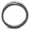 WildKlass Stainless Steel Ring Two Tone IP Light Black (IP Gun) Women Top Grade Crystal Clear-WildKlass Jewelry
