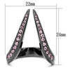 WildKlass Stainless Steel Ring IP Light Black (IP Gun) Women Top Grade Crystal Light Amethyst-WildKlass Jewelry