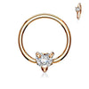 WildKlass Multi Directional CZ Heart 316L Surgical Steel Captive Bead Ring-WildKlass Jewelry