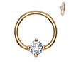 WildKlass Prong Set Round CZ Captive Rings 316L Surgical Steel-WildKlass Jewelry