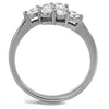 WildKlass Stainless Steel Ring High Polished Women AAA Grade CZ Clear-WildKlass Jewelry