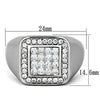 WildKlass Stainless Steel Ring High Polished (no Plating) Men AAA Grade CZ Clear-WildKlass Jewelry