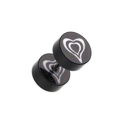 Retro Heart UV Acrylic Fake WildKlass Plug-WildKlass Jewelry