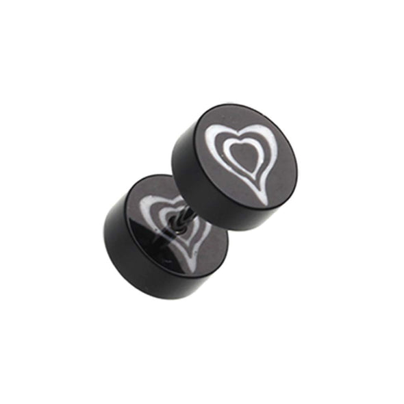 Retro Heart UV Acrylic Fake WildKlass Plug-WildKlass Jewelry