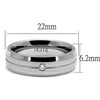 WildKlass Stainless Steel Ring High Polished Men AAA Grade CZ Clear-WildKlass Jewelry