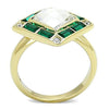 WildKlass Stainless Steel Ring IP Gold Women Synthetic Clear-WildKlass Jewelry