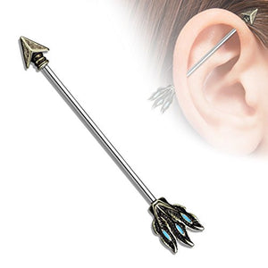 Tribal Arrow 316L Surgical Steel WildKlass Industrial Barbells-WildKlass Jewelry
