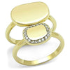 WildKlass Stainless Steel Ring IP Gold Women AAA Grade CZ Clear-WildKlass Jewelry