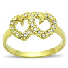 WildKlass Stainless Steel Heart Ring IP Gold Women Top Grade Crystal Clear-WildKlass Jewelry