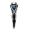 WildKlass Stainless Steel Ring Two-Tone IP Black Women AAA Grade CZ Clear-WildKlass Jewelry