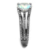WildKlass Stainless Steel Ring High Polished Women AAA Grade CZ White AB-WildKlass Jewelry