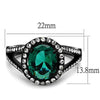 WildKlass Stainless Steel Ring IP Women Synthetic Blue Zircon-WildKlass Jewelry