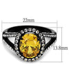 WildKlass Stainless Steel Ring IP Black Women AAA Grade CZ Topaz-WildKlass Jewelry