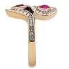 WildKlass Stainless Steel Anniversary Ring IP Rose Gold Women Top Grade Crystal Fuchsia-WildKlass Jewelry