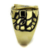 WildKlass Stainless Steel Ring IP GoldMen Epoxy Capri Blue-WildKlass Jewelry
