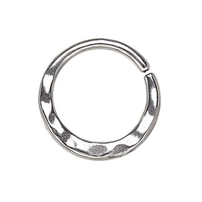 WildKlass 316L Stainless Steel Uneven Look Surface Seamless Ring/Septum Ring-WildKlass Jewelry