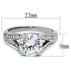 WildKlass Stainless Steel Ring High Polished Women AAA Grade CZ Clear-WildKlass Jewelry