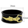 WildKlass Stainless Steel Ring IP Gold+ IP Black Men-WildKlass Jewelry