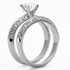 WildKlass Stainless Steel Wedding Ring High Polished (no Plating) Women AAA Grade CZ Clear-WildKlass Jewelry