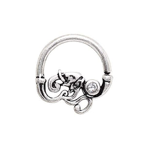 WildKlass 316L Stainless Steel Elephant Seamless Rings/Cartilage Earrings-WildKlass Jewelry