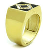 WildKlass Stainless Steel Ring IP Gold Men Top Grade Crystal Clear-WildKlass Jewelry