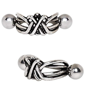 316L Stainless Steel Wire Wrapped WildKlass Cartilage Cuff Earring-WildKlass Jewelry