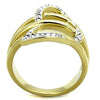 WildKlass Stainless Steel Ring Two-Tone IP Gold Women Top Grade Crystal Clear-WildKlass Jewelry