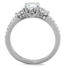 WildKlass Stainless Steel Ring High Polished (no Plating) Women AAA Grade CZ Clear-WildKlass Jewelry