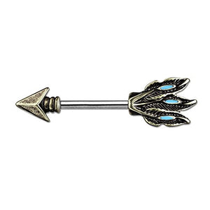 Tribal Arrow 316L Surgical Steel WildKlass Nipple Barbells-WildKlass Jewelry