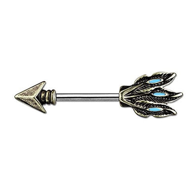 Tribal Arrow 316L Surgical Steel WildKlass Nipple Barbells-WildKlass Jewelry