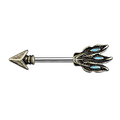 Tribal Arrow 316L Surgical Steel WildKlass Nipple Barbells-WildKlass Jewelry