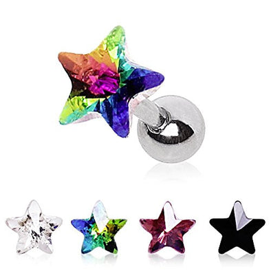 316L Surgical Steel Star Prism Cartilage Earring-WildKlass Jewelry