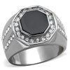 WildKlass Stainless Steel Ring High Polished (no Plating) Men Top Grade Crystal Clear-WildKlass Jewelry