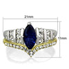 WildKlass Stainless Steel Ring Two-Tone IP Gold Women Synthetic Montana-WildKlass Jewelry
