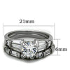 WildKlass Stainless Steel Wedding Ring High Polished (no Plating) Women AAA Grade CZ Clear-WildKlass Jewelry