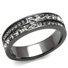 WildKlass Stainless Steel Ring IP Light Black (IP Gun) Women Top Grade Crystal Black Diamond-WildKlass Jewelry