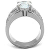 WildKlass Stainless Steel Ring High Polished (no Plating) Women AAA Grade CZ Clear-WildKlass Jewelry