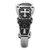 WildKlass Stainless Steel Ring High Polished (no Plating) Men Synthetic Jet-WildKlass Jewelry
