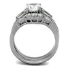 WildKlass Stainless Wedding Steel Ring High Polished (no Plating) Women AAA Grade CZ Clear-WildKlass Jewelry