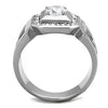 WildKlass Stainless Steel Ring High Polished (no Plating) Men AAA Grade CZ Clear-WildKlass Jewelry