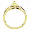 WildKlass Stainless Steel Ring IP Gold Women AAA Grade CZ Apple Green Color-WildKlass Jewelry