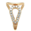 WildKlass Stainless Steel Ring IP Rose Gold Women AAA Grade CZ Clear-WildKlass Jewelry