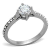 WildKlass Stainless Steel Pave Ring High Polished (no Plating) Women AAA Grade CZ Clear-WildKlass Jewelry
