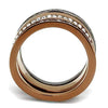 WildKlass Stainless Steel Ring IP Light Black & IP Light Coffee Women Top Grade Crystal Black Diamond-WildKlass Jewelry