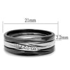 WildKlass Stainless Steel Ring Two Tone IP Light Black (IP Gun) Women Top Grade Crystal Clear-WildKlass Jewelry